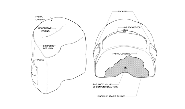 Inflatable travel pillow image 2, by Zhenya Tsintseva