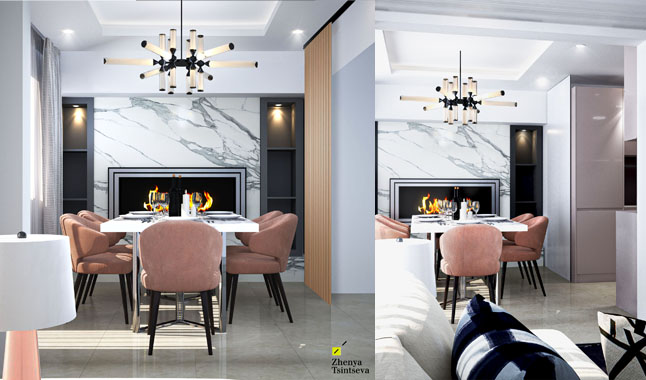 Interior design project in Sofia by Zhenya Tsintseva